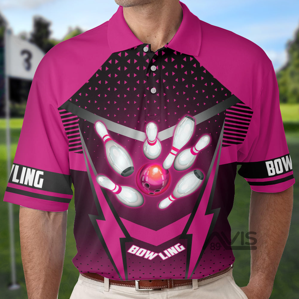 Avis89 This Is How I Roll Pink Bowling - Men Polo Shirt 