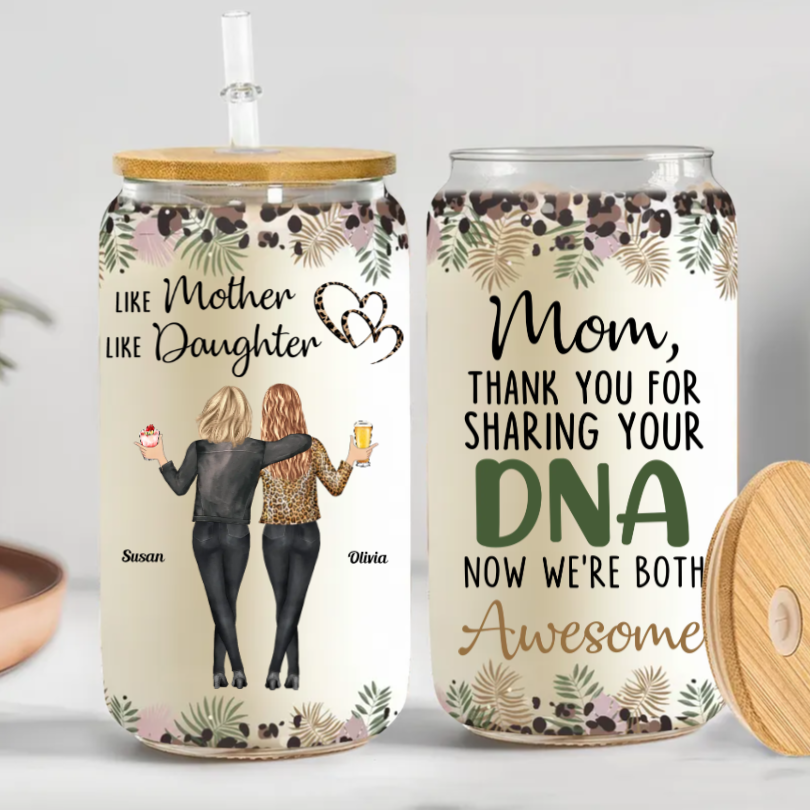 Thank You For Sharing Your DNA - Gift For Mom - Personalized Clear Glass Can