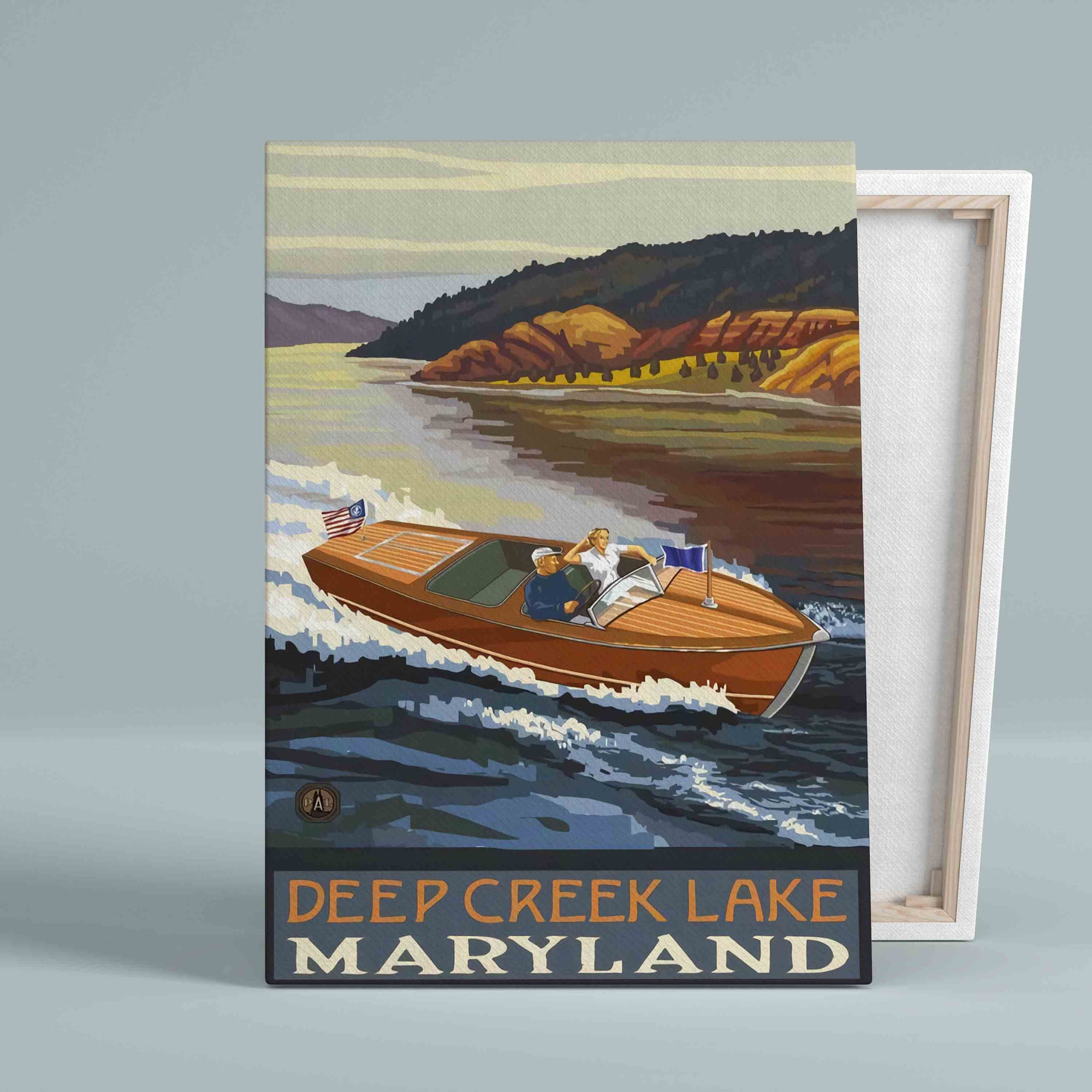 Deep Creek Lake Maryland Canvas, Wall Art Canvas, Vintage Travel Canvas