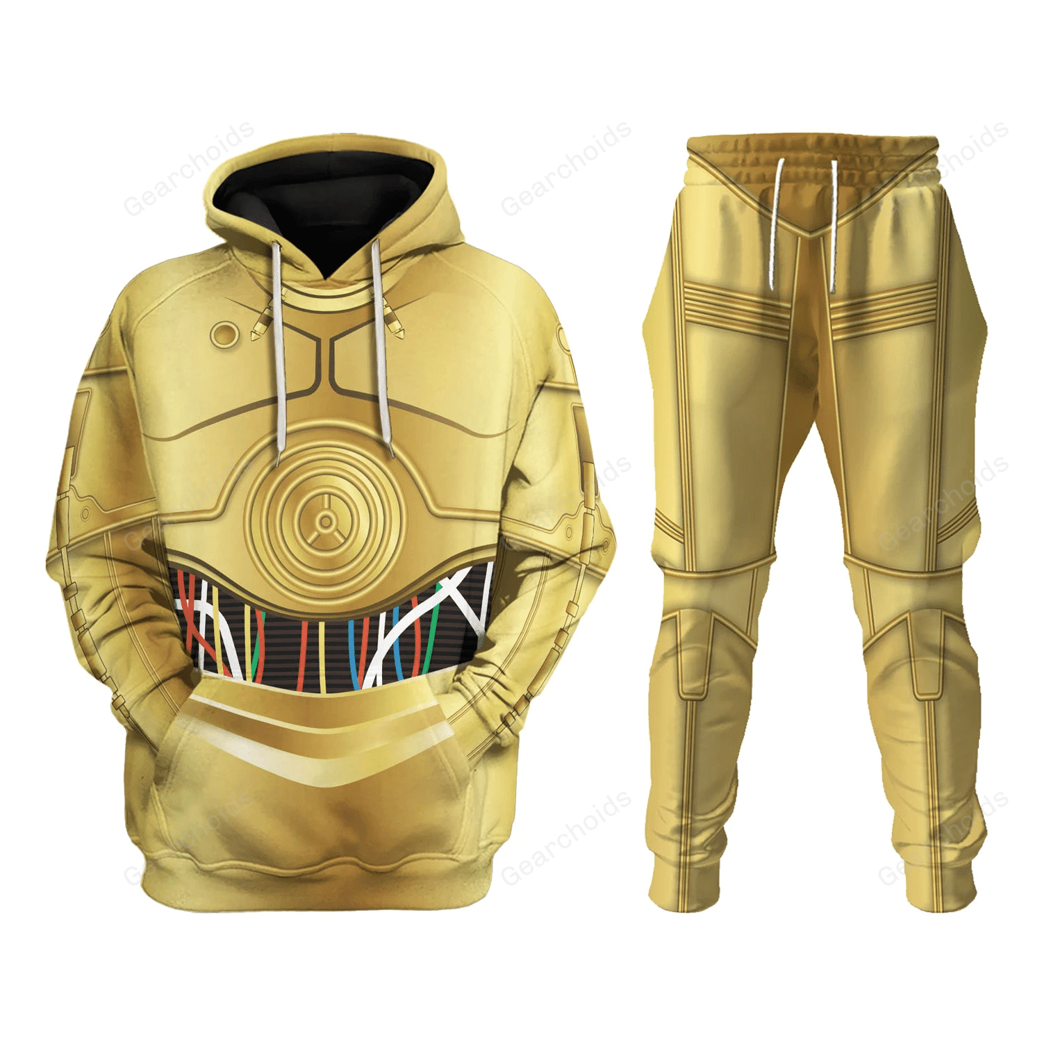 Star Wars C-3PO Costume Hoodie Sweatshirt Sweatpants