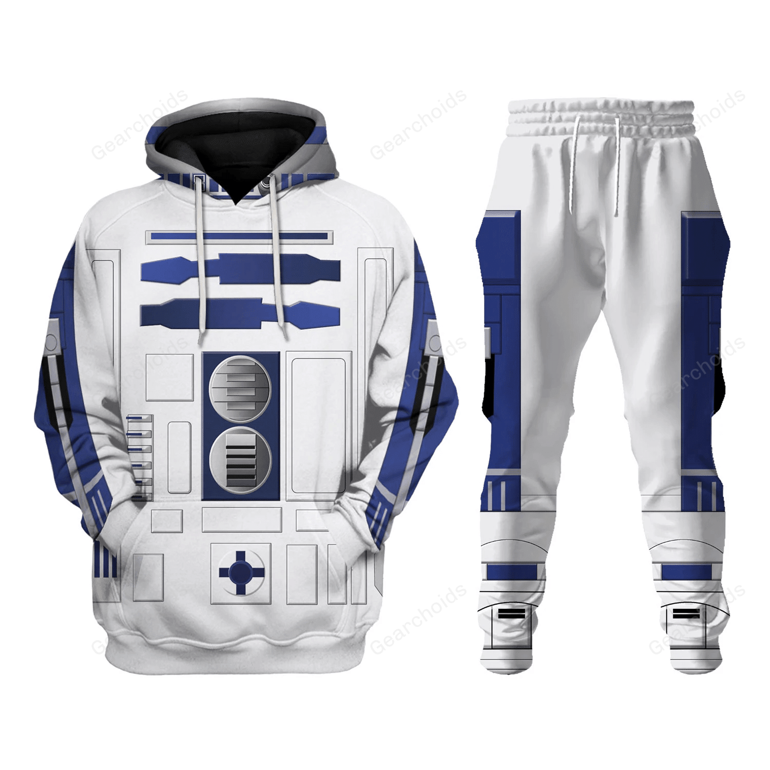 Star Wars R2 D2 Robot Costume Hoodie Sweatshirt Sweatpants