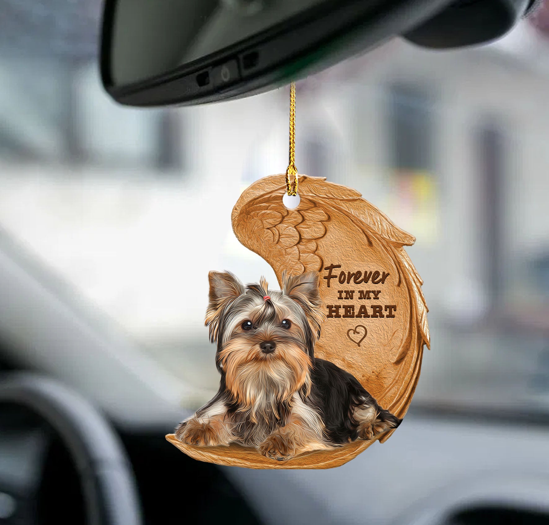 Yorkshire terrier forever in my heart yorkshire terrier lover yorkie lover dog mom two sided ornament
