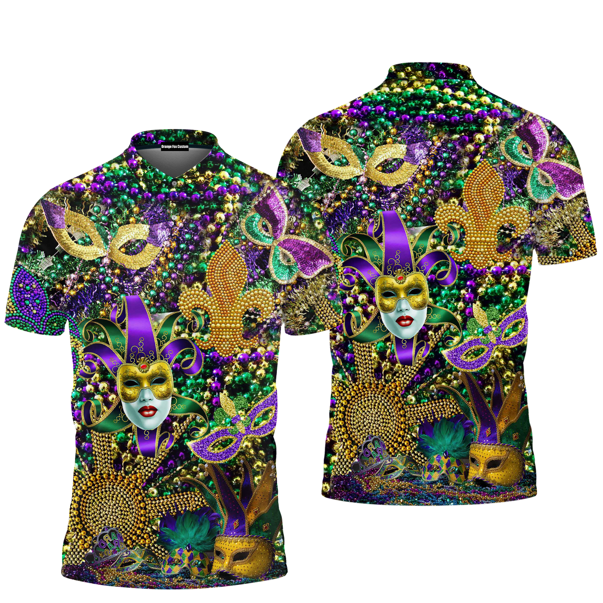 Mardi Grass Color Festival Polo Shirt For Men