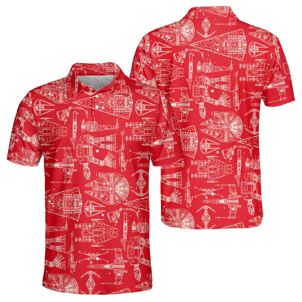 SPACESHIPSSTARWARSRED PoloShirt OwlOhh_6155_1