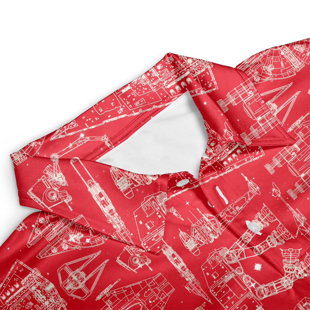 SPACESHIPSSTARWARSRED PoloShirt OwlOhh_6155_2