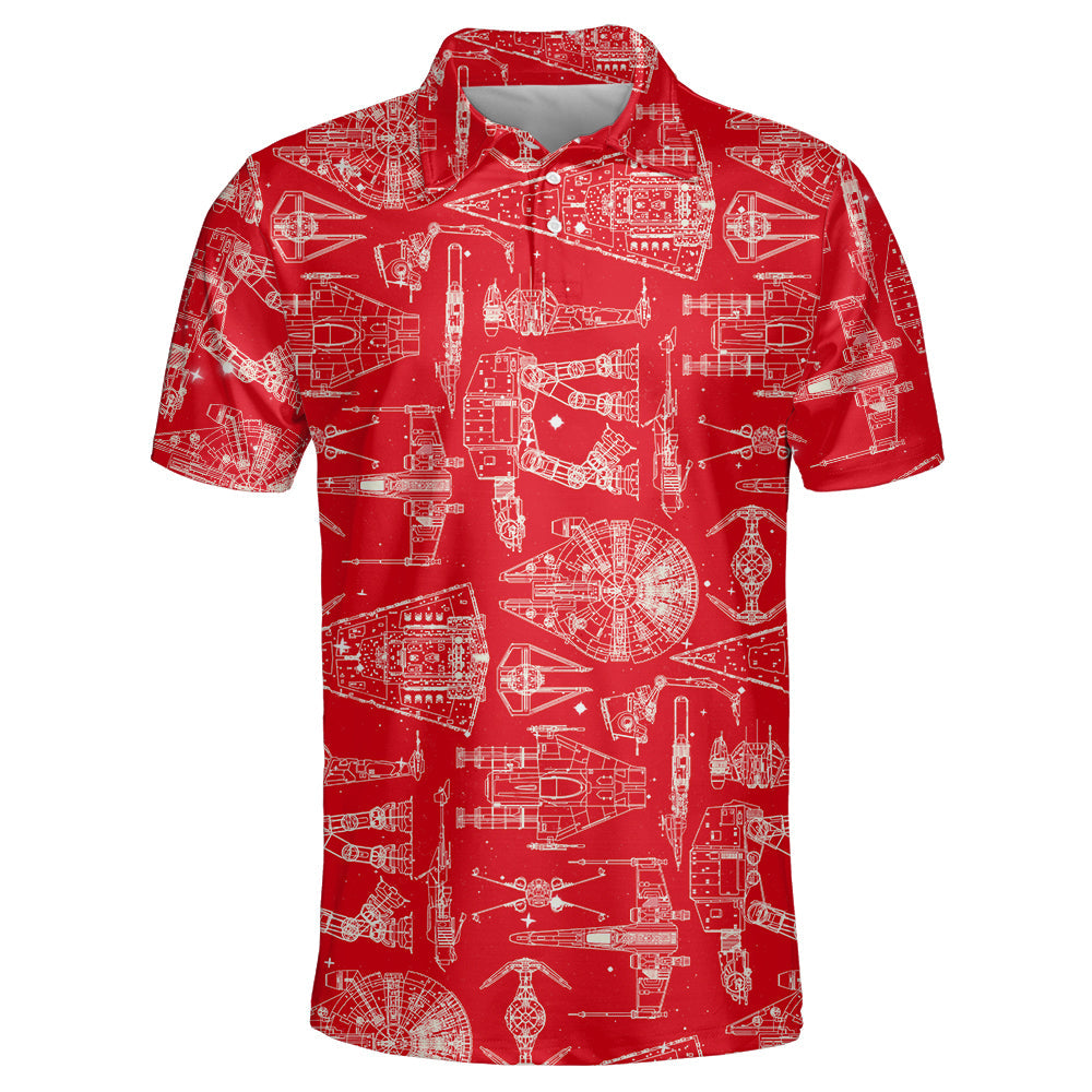 SPACESHIPSSTARWARSRED PoloShirt OwlOhh_6155_3