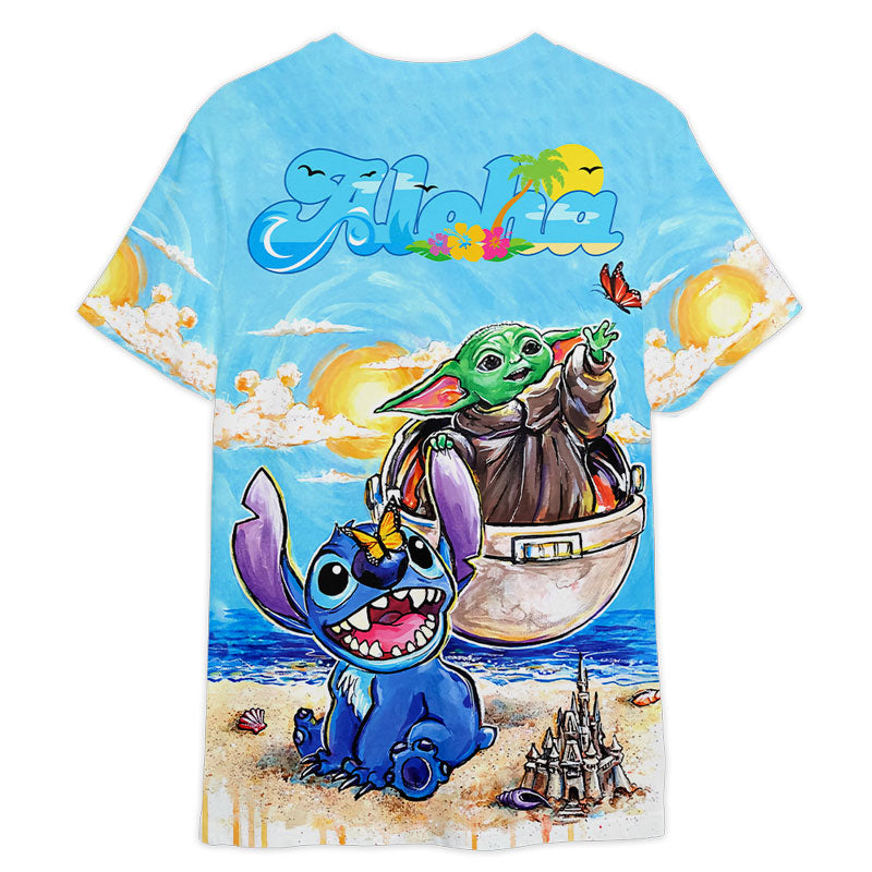 StarWarsStitchAndBabyYodaSummerGiftForFansUnisex3DT shirt OwlOhh_1161_2