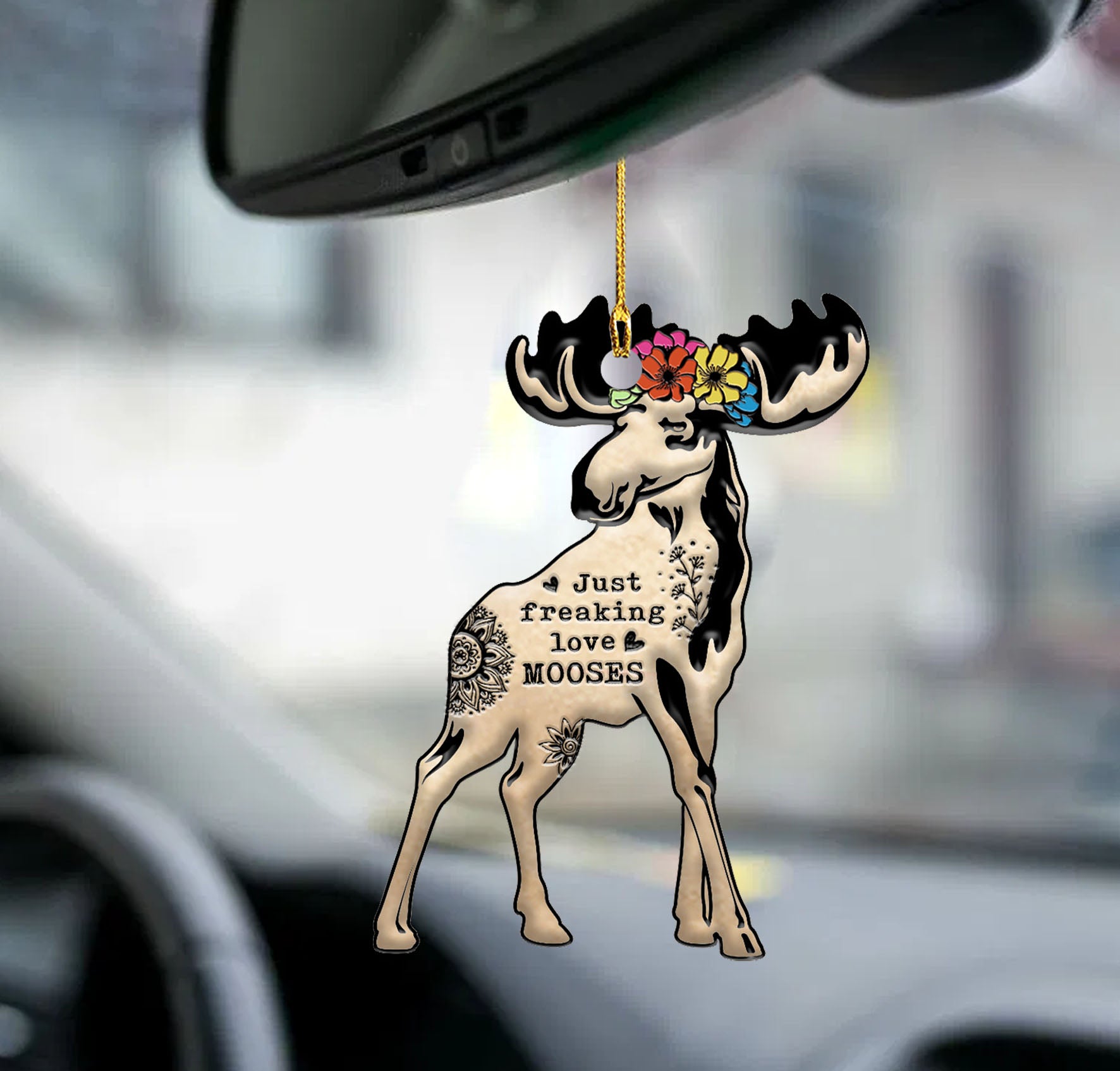 Moose freaking love moose lovers two sided ornament