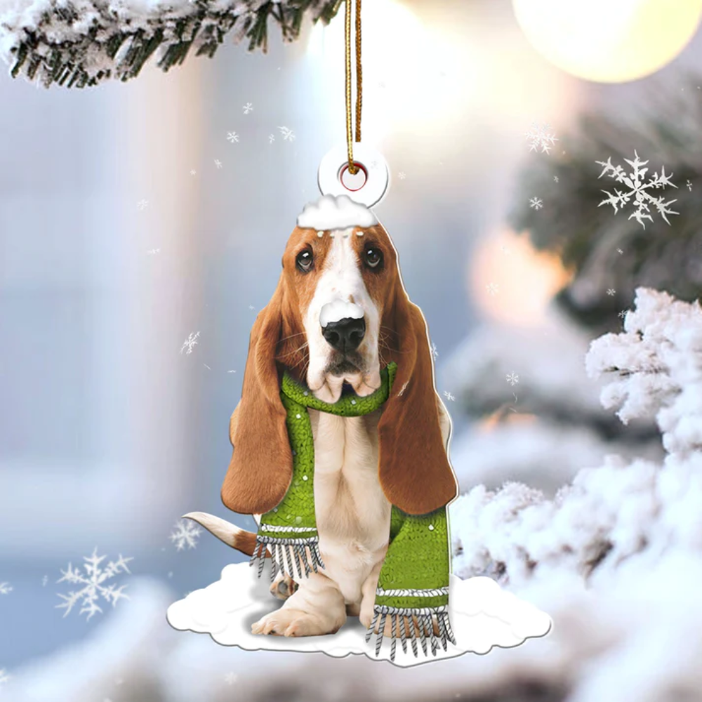 Basset Hound Scarf Ornament - Gift For Dog Lover