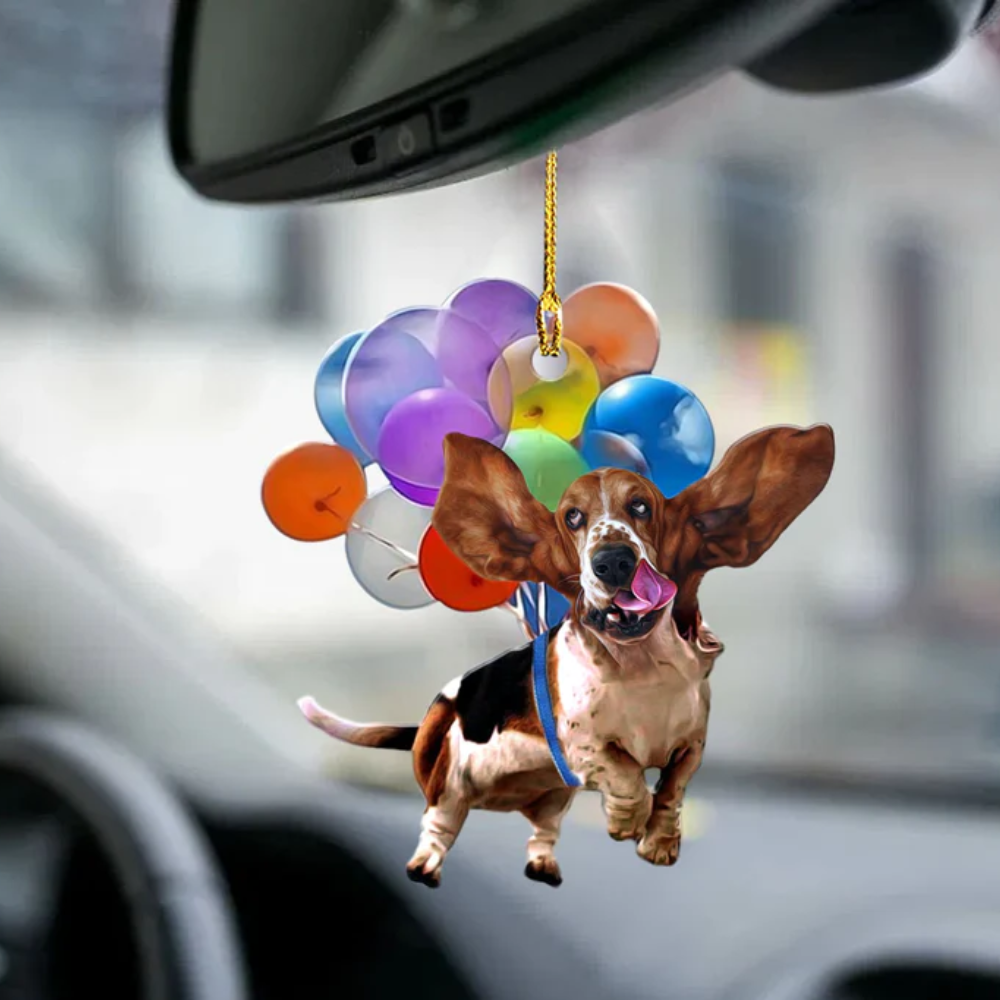 Basset Hound Fly With Bubbles Ornament - Gift For Dog Lover