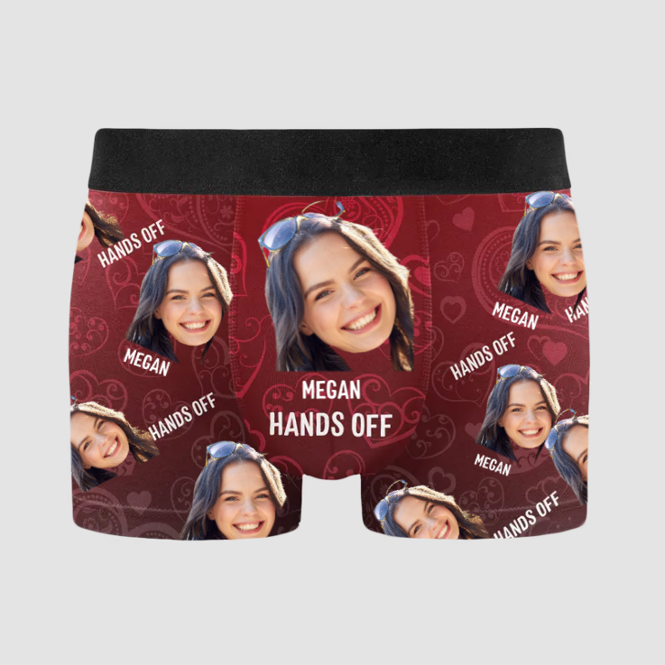 Custom Photo Property Of Funny Hands Off - Gift For Husband, Boyfriend - Personalized Men's Boxer