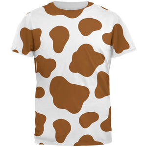 Halloween Brown Spot Cow Mens Costume Cosplay - T-Shirt