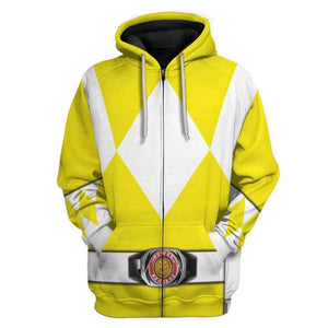 Yellow Mighty Morphin Power Range - 3D Costume Cosplay  Hoodie