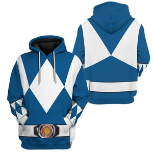 Blue Mighty Morphin Power Ranger - 3D Costume Cosplay Hoodie