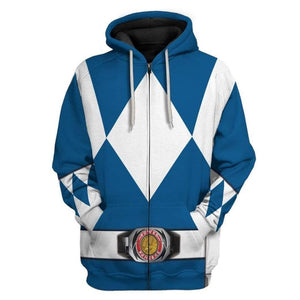 Blue Mighty Morphin Power Ranger - 3D Costume Cosplay Hoodie