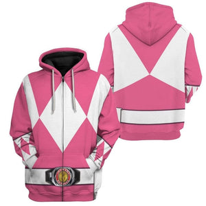 Pink Mighty Morphin Power Ranger 3D Costume Cosplay - Hoodie PRHS31