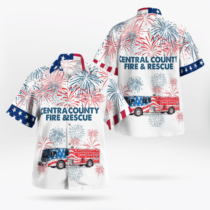 Central County Fire & Rescue, Missouri 4Th Of July - Hawaiian Shirt