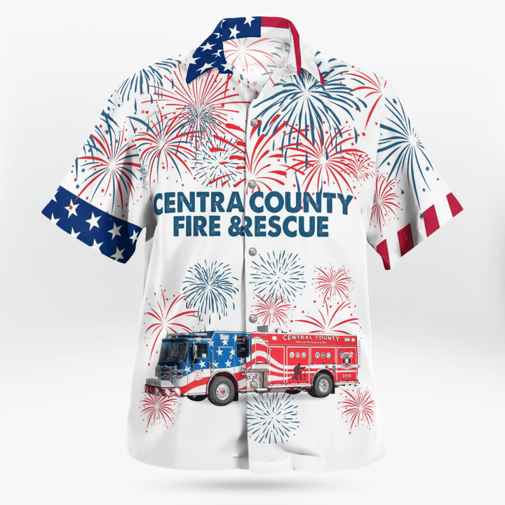 Central County Fire & Rescue, Missouri 4Th Of July - Hawaiian Shirt