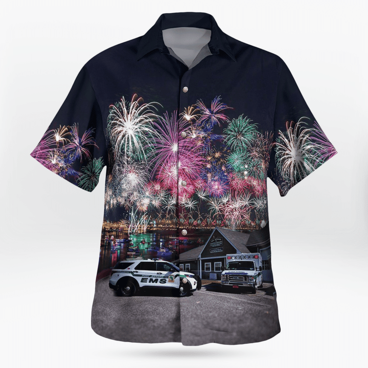 Mount Sinai, New York, Port Jefferson Ems, 4Th Of July - Hawaiian Shirt