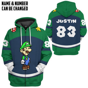 Personalized Luigi Sports Cosplay 3D Hoodie For Men And Women