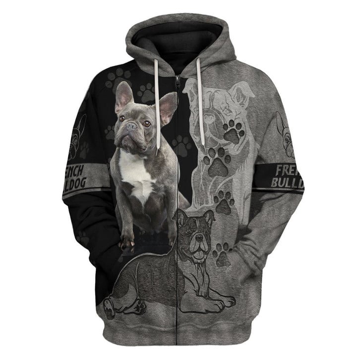 French Bulldog Grey Color - 3D Hoodie