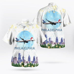 US Airways Boeing 757 Over Philadelphia - Hawaiian Shirt