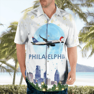 US Airways Boeing 757 Over Philadelphia - Hawaiian Shirt