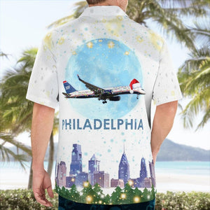 US Airways Boeing 757 Over Philadelphia - Hawaiian Shirt