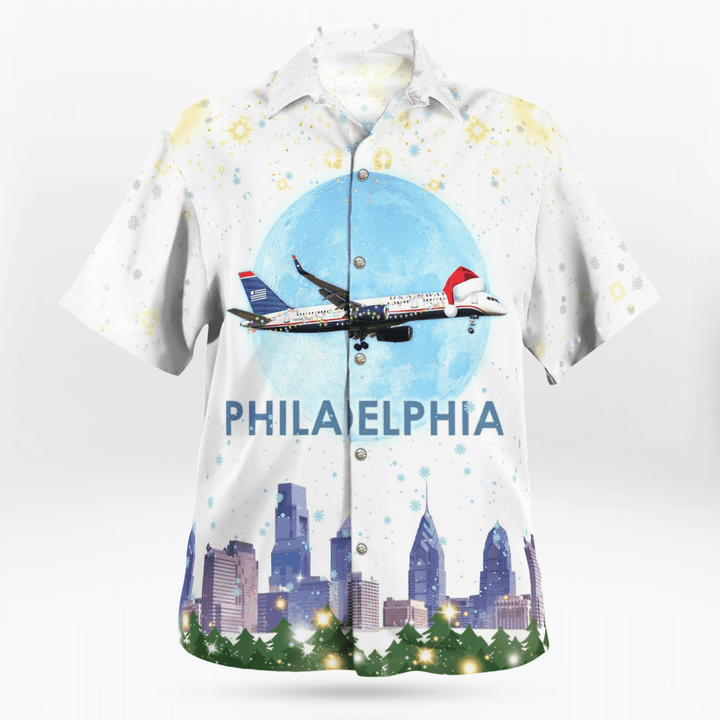 US Airways Boeing 757 Over Philadelphia - Hawaiian Shirt