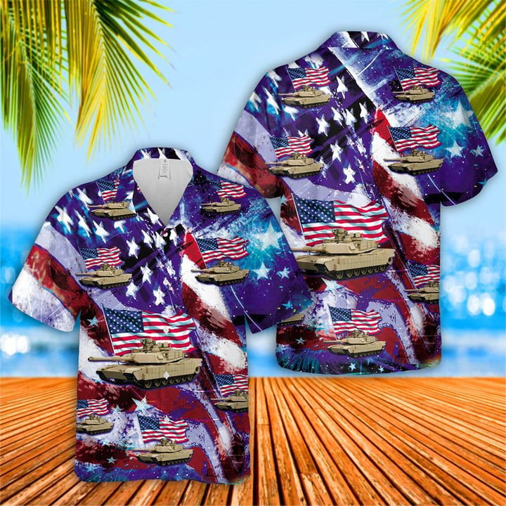 US Army M1 Abrams 4th Of July - Hawaiian Shirt