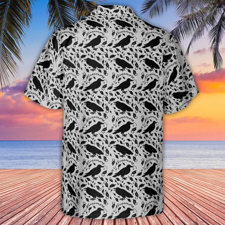 Nevermore The Raven Edgar Allan Poe Pattern - Hawaiian Shirt