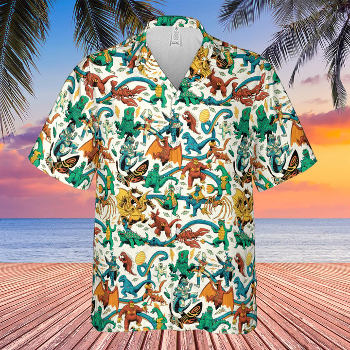 Showa Era Monsters Kaiju Battles - Hawaiian Shirt