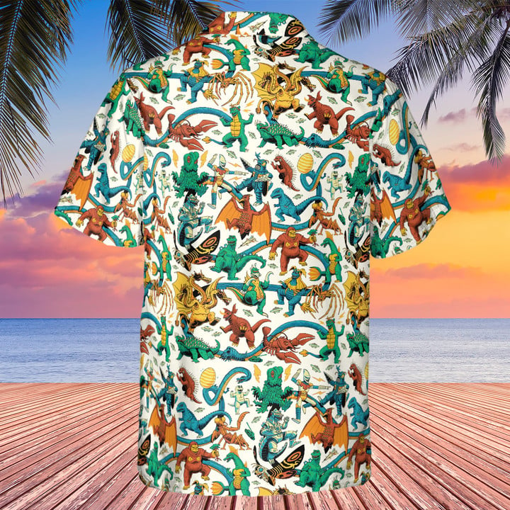 Showa Era Monsters Kaiju Battles - Hawaiian Shirt