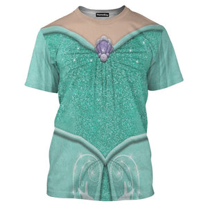 The Little Mermaid Evening Ariel Green Costume - 3D Tshirt