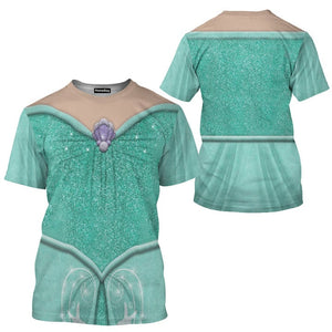 The Little Mermaid Evening Ariel Green Costume - 3D Tshirt