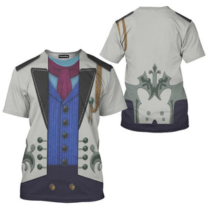 Prince Hans Blue Frozen Costume Cosplay - 3D Tshirt