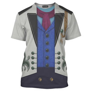 Prince Hans Blue Frozen Costume Cosplay - 3D Tshirt