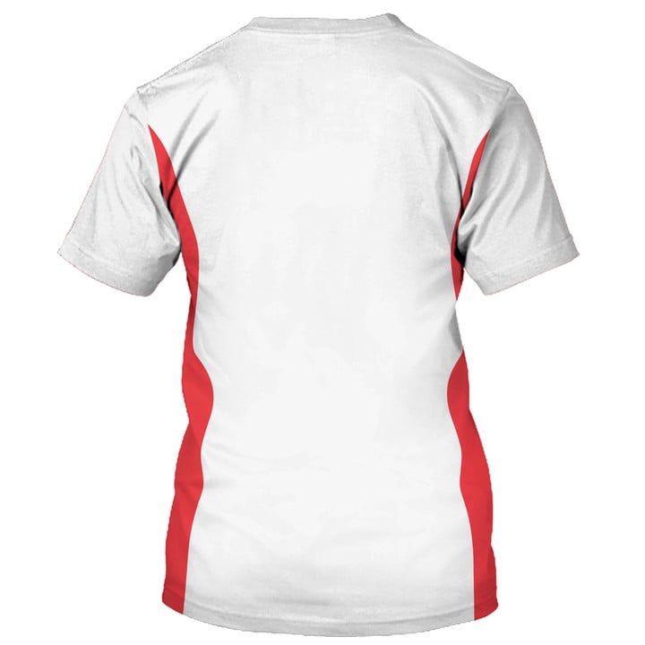 Captain Costume Red White Cosplay - T-Shirt