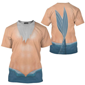 King Triton Little Mermaid Costume Cosplay - 3D Tshirt