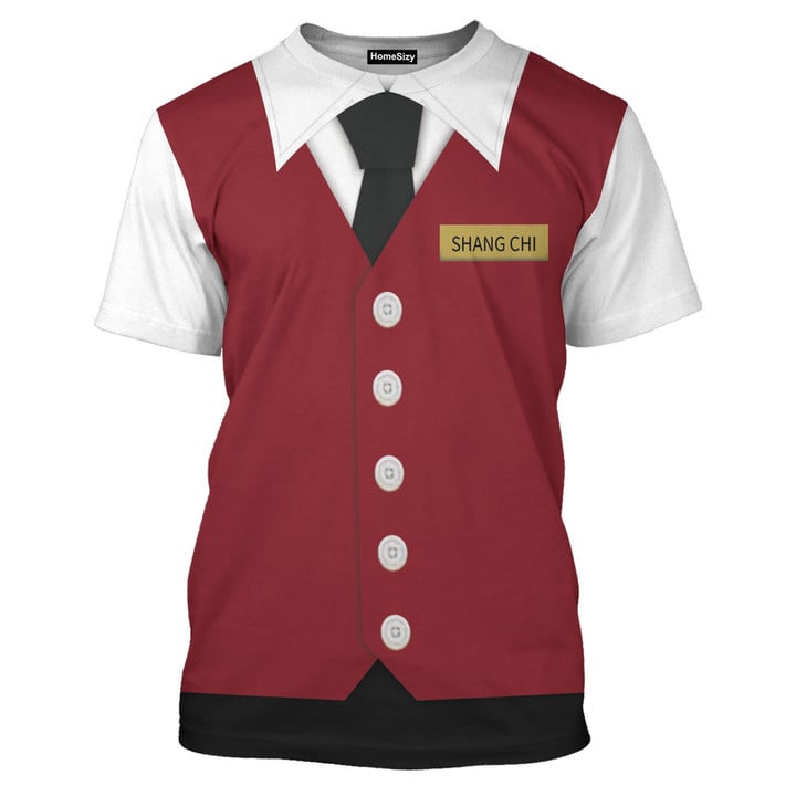 Shang-Chi Red Valet Uniform Costume Cosplay - 3D Tshirt