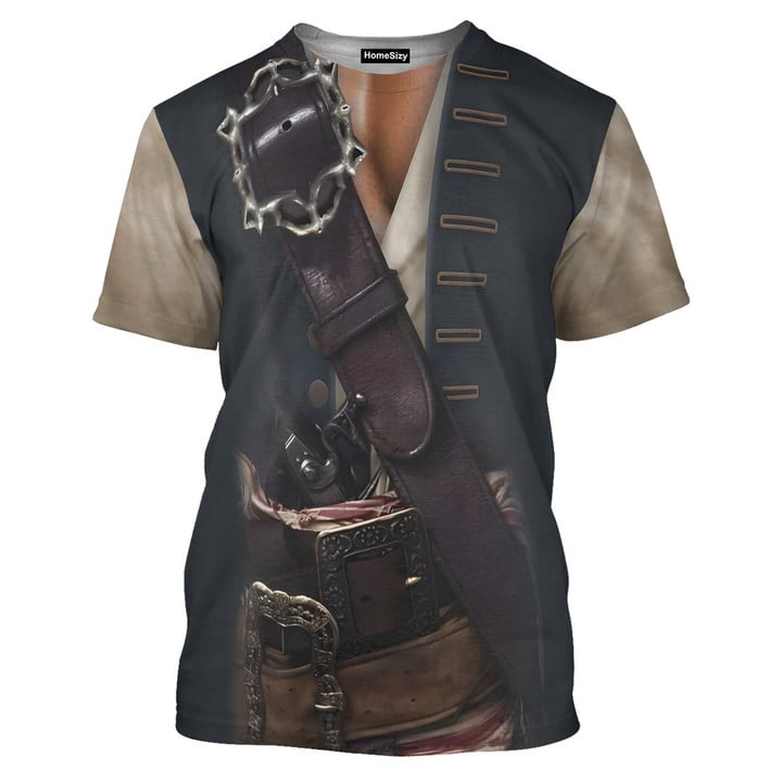 Jack Sparrow Pirates Of The Caribbean Cosplay Costume - 3D Tshirt