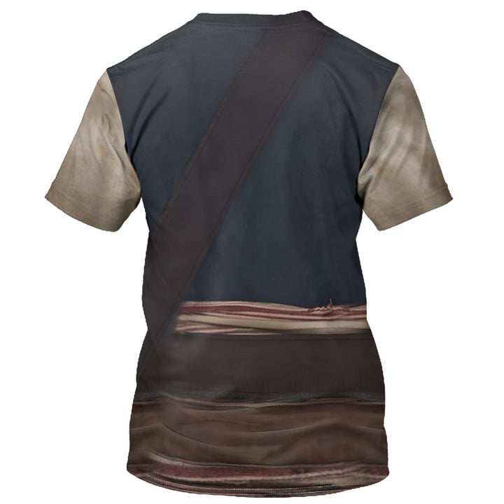 Jack Sparrow Pirates Of The Caribbean Cosplay Costume - 3D Tshirt