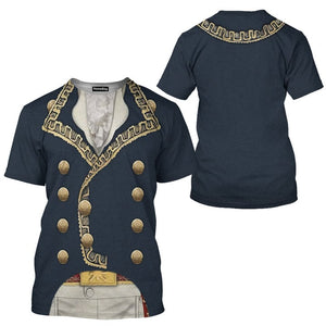 Marquis De La Fayette Historical Costume Cosplay - T-Shirt