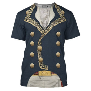 Marquis De La Fayette Historical Costume Cosplay - T-Shirt