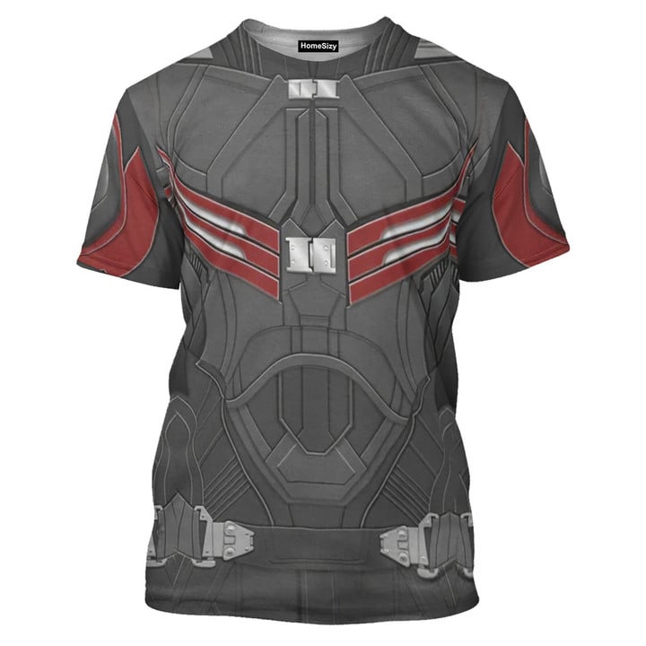 The Falcon And The Winter Soldier Gray Red Costume Cosplay - T-Shirt