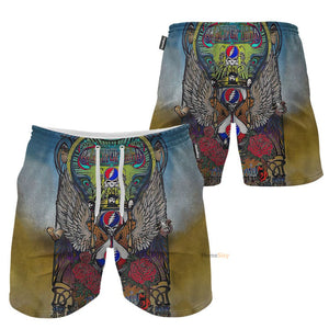 Grateful Dead GD Band Colorful - Beach Shorts