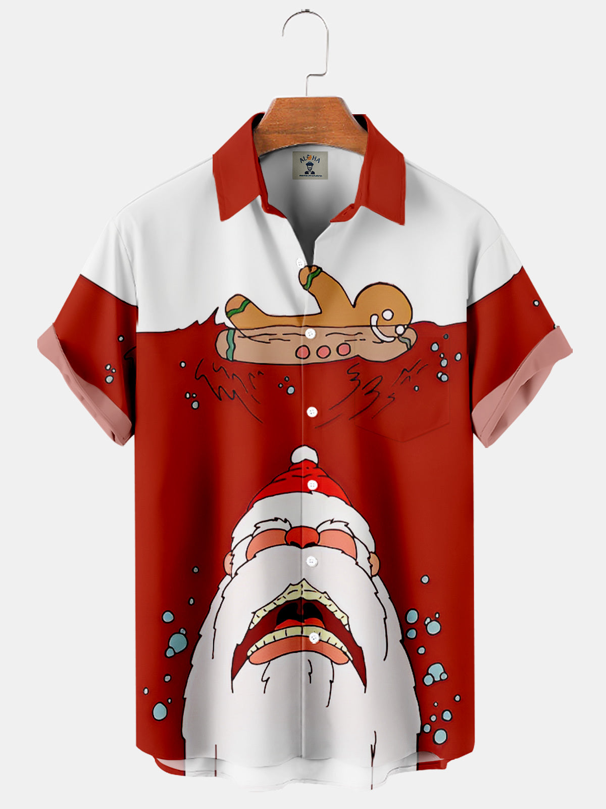 Christmas Gingerbread Red Man Santa Swim - Hawaiian Shirt