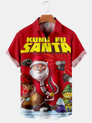 Fun Christmas Kung Fu Santa - Hawaiian Shirt