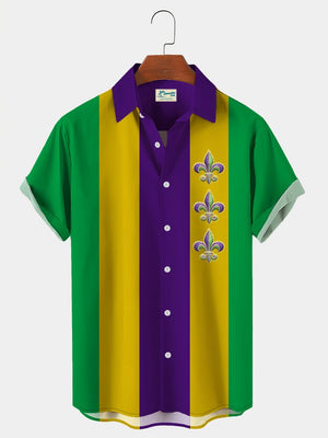 Mardi Gras Holiday Carnival Color Contrast  - Gift For Family, Friends - Hawaiian Shirt