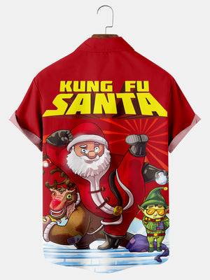 Fun Christmas Kung Fu Santa - Hawaiian Shirt